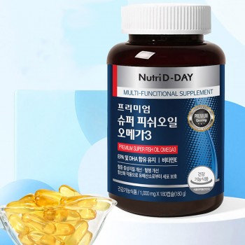 [뉴트리디데이] 프리미엄 슈퍼 피쉬오일 오메가3 1,000mg X 180정