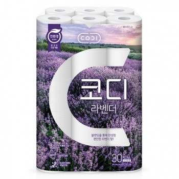 코디 라벤더 3겹 롤화장지 30롤 30m 1개
