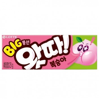롯데웰푸드 왓따 복숭아 풍선껌 23g, 5개