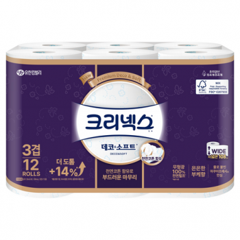 크리넥스 3겹 데코 앤 소프트 화장지