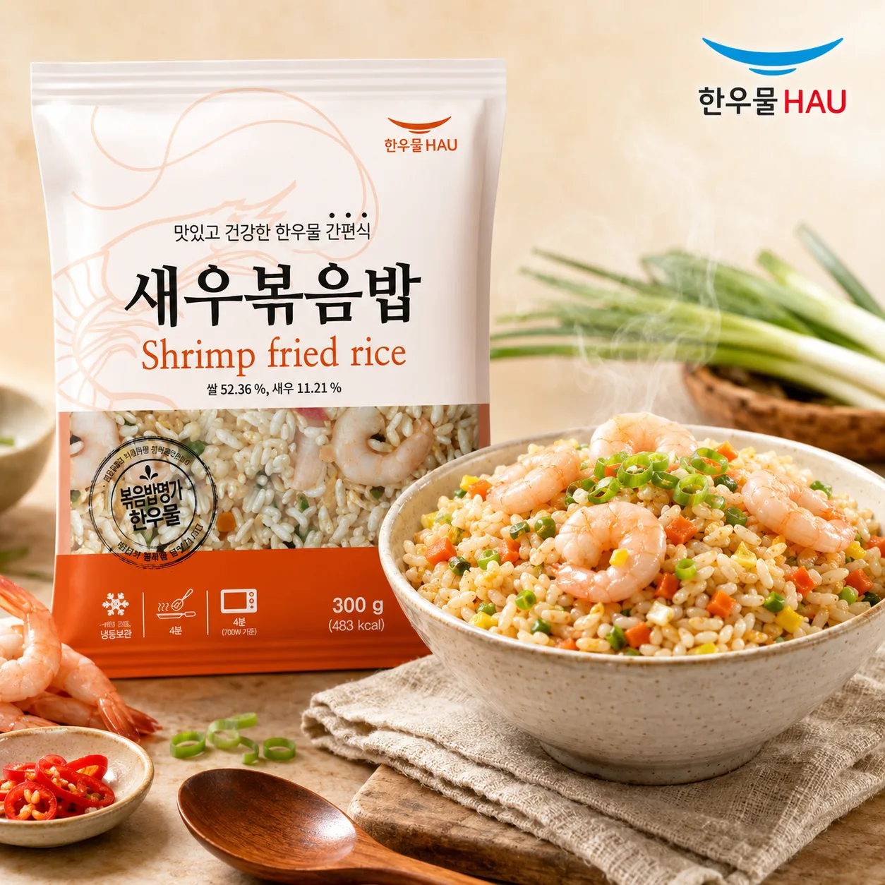 한우물 새우볶음밥 (냉동), 300g, 1개