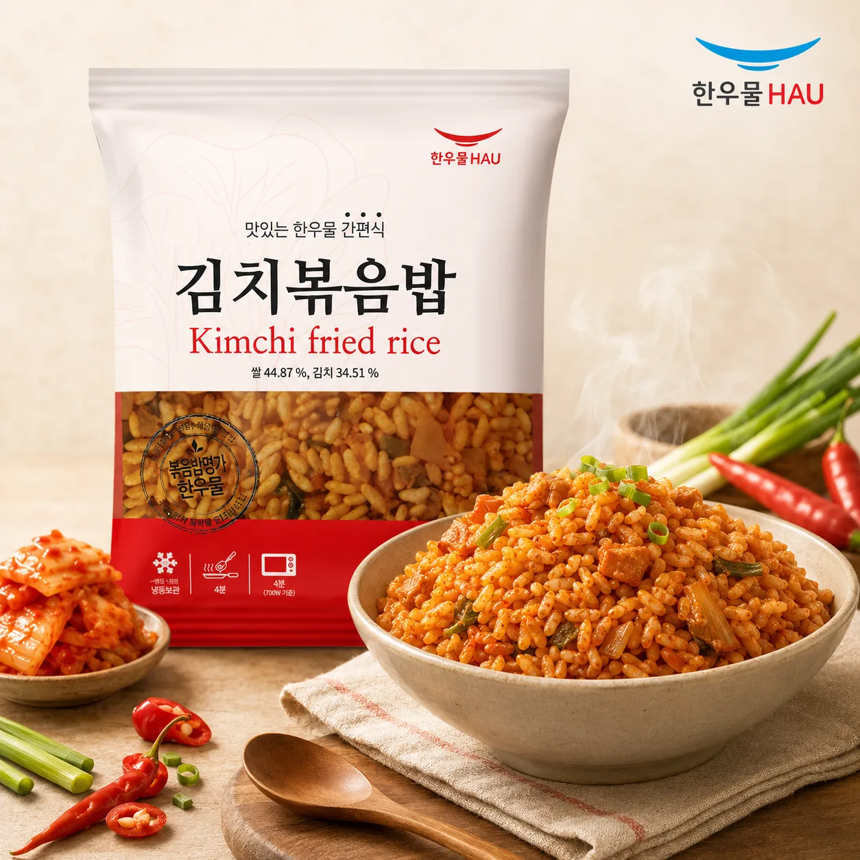 한우물 김치볶음밥 (냉동) 300g, 1개