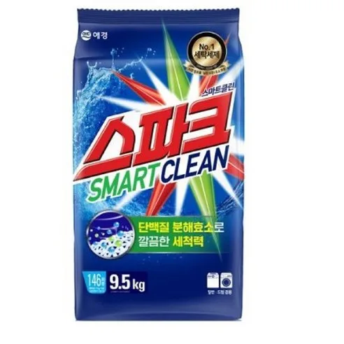 스파크 스마트 클린 분말세제 리필, 9.5kg,