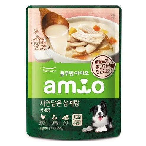 풀무원아미오 전연령 강아지 자연담은 영양식 습식사료 80g