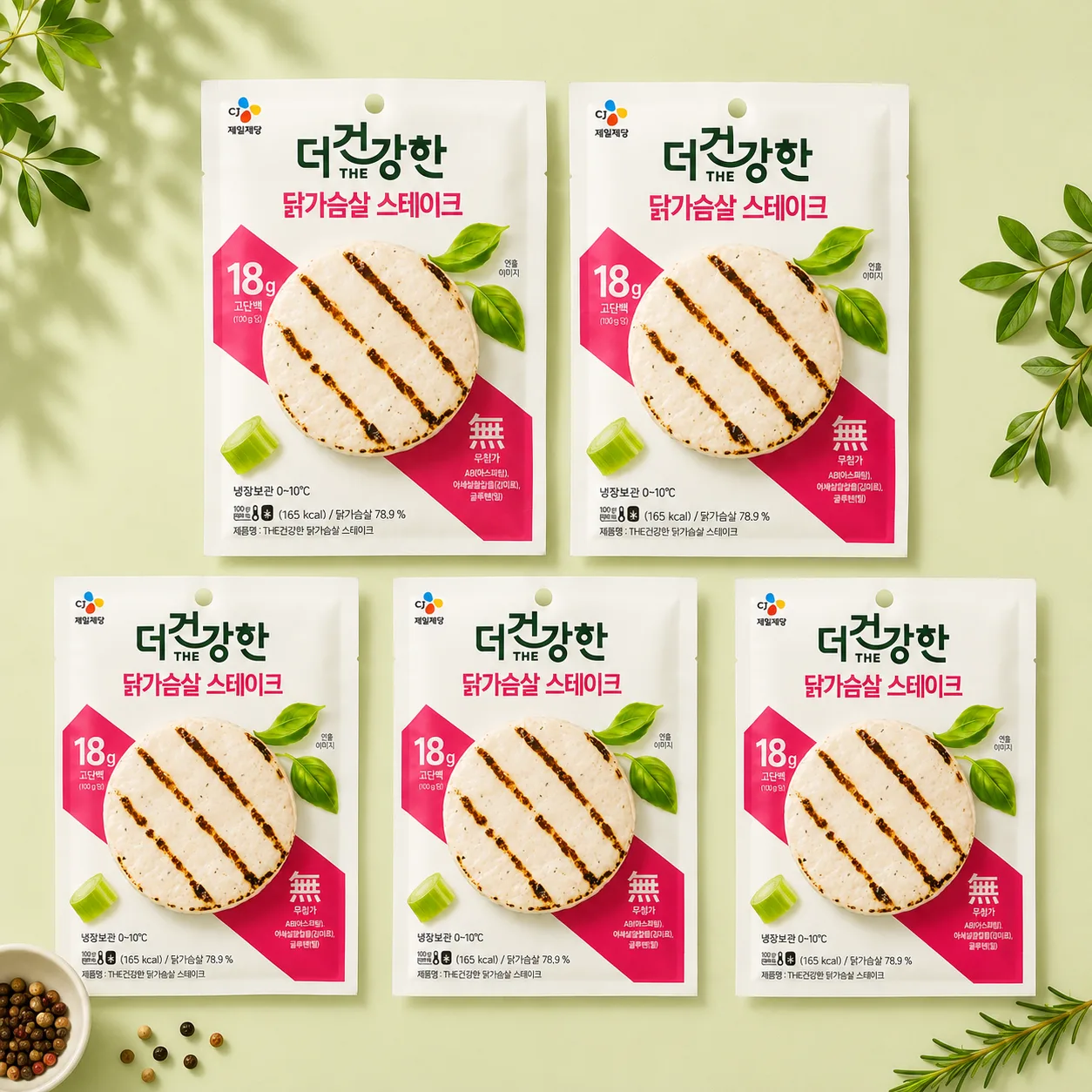 더건강한 부드러운 닭가슴살 직화 스테이크, 100g, 5개