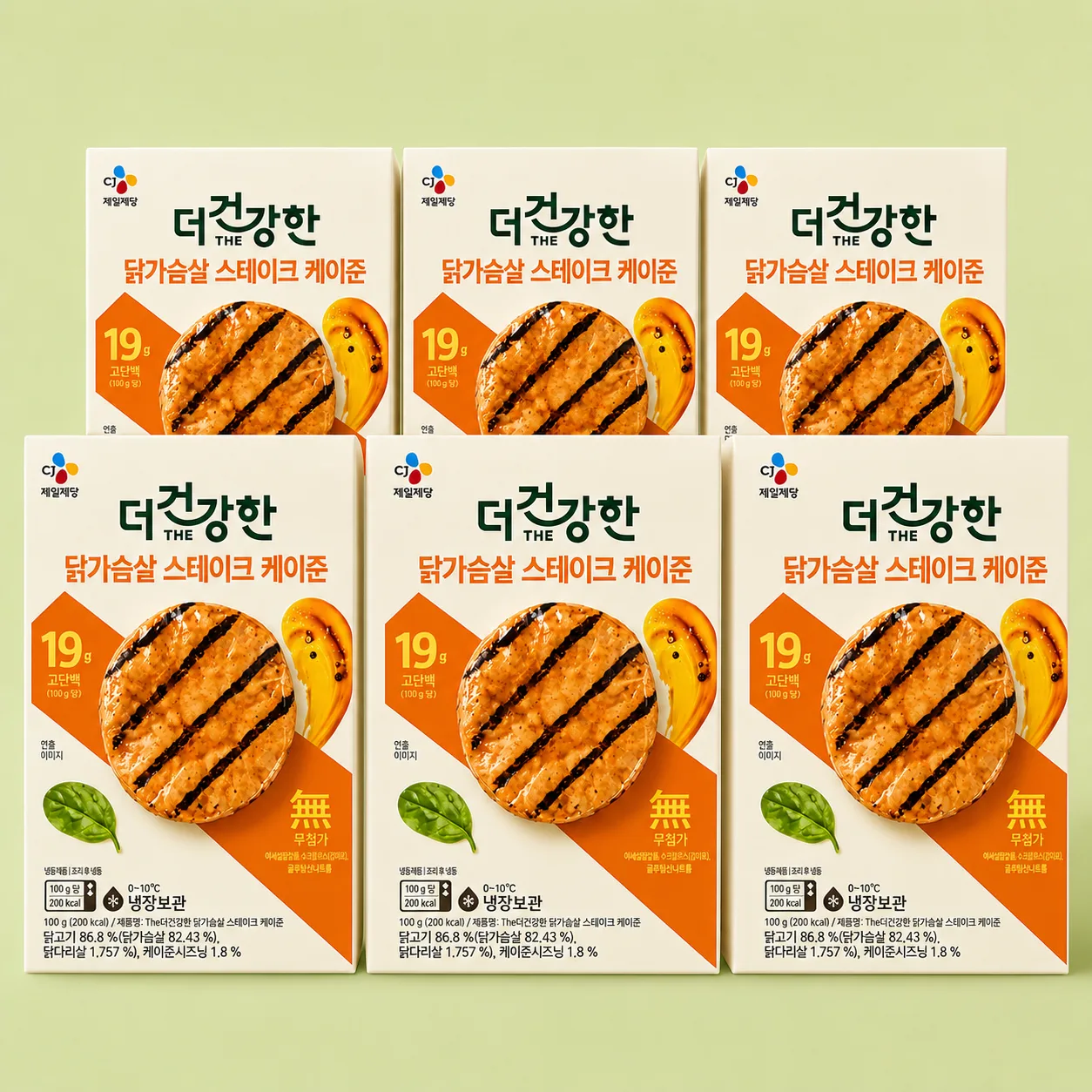 더건강한 부드러운 닭가슴살 순살 케이준, 100g, 6개