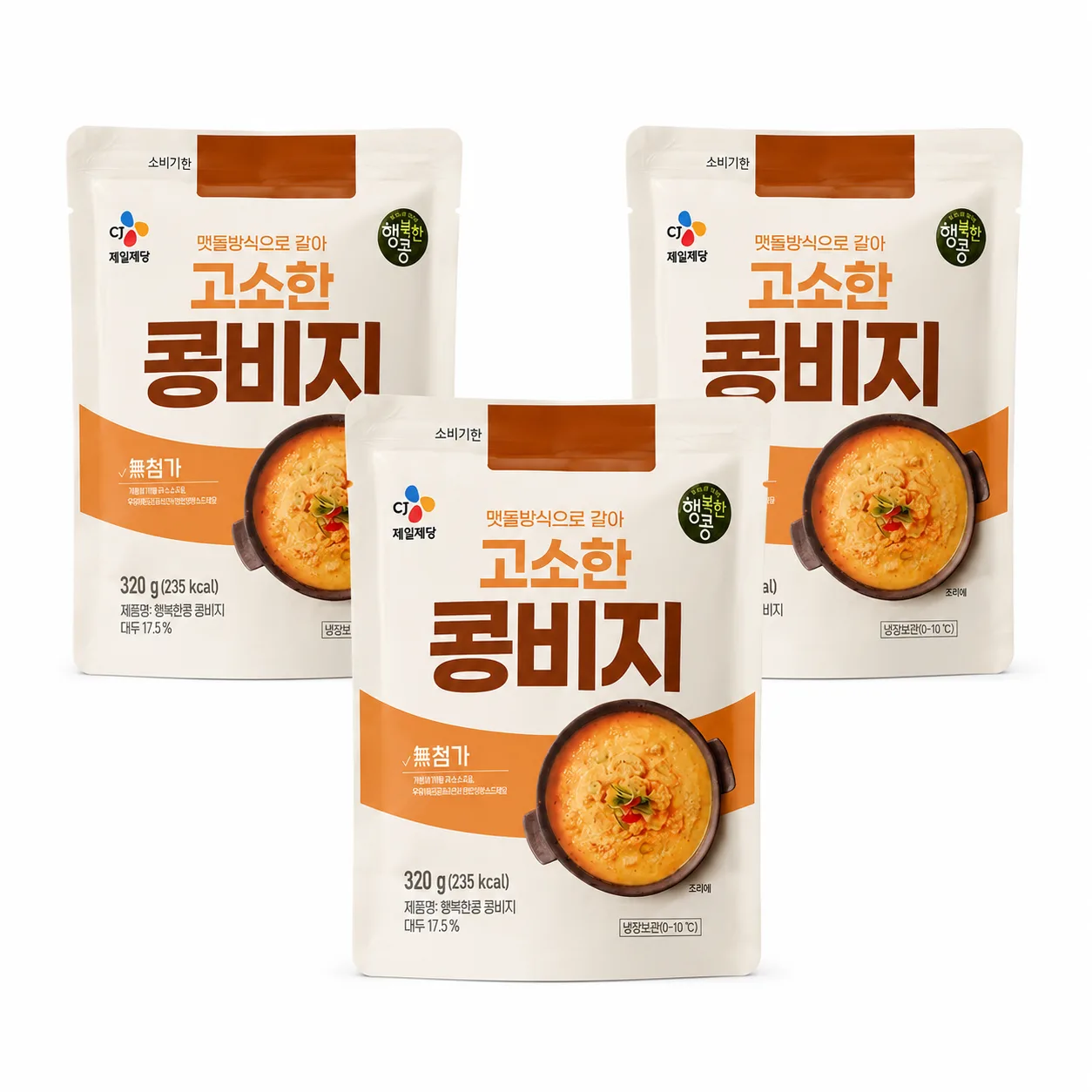 행복한콩 콩비지 320g, 3개