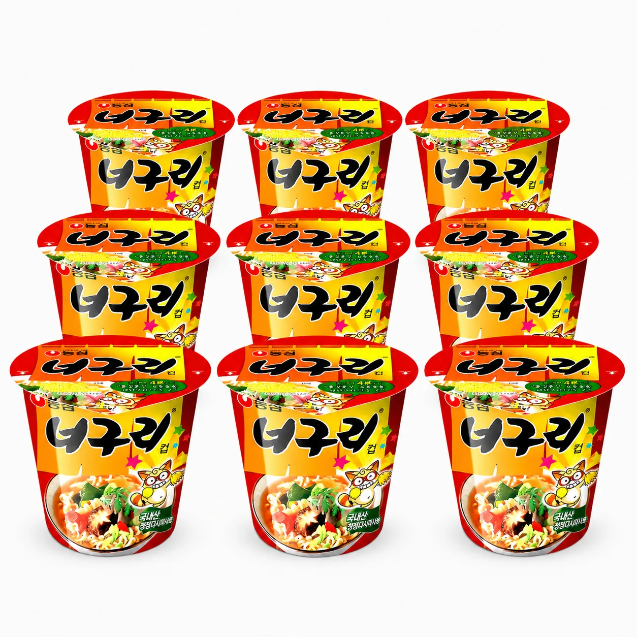 농심 너구리 컵 62g, 9개