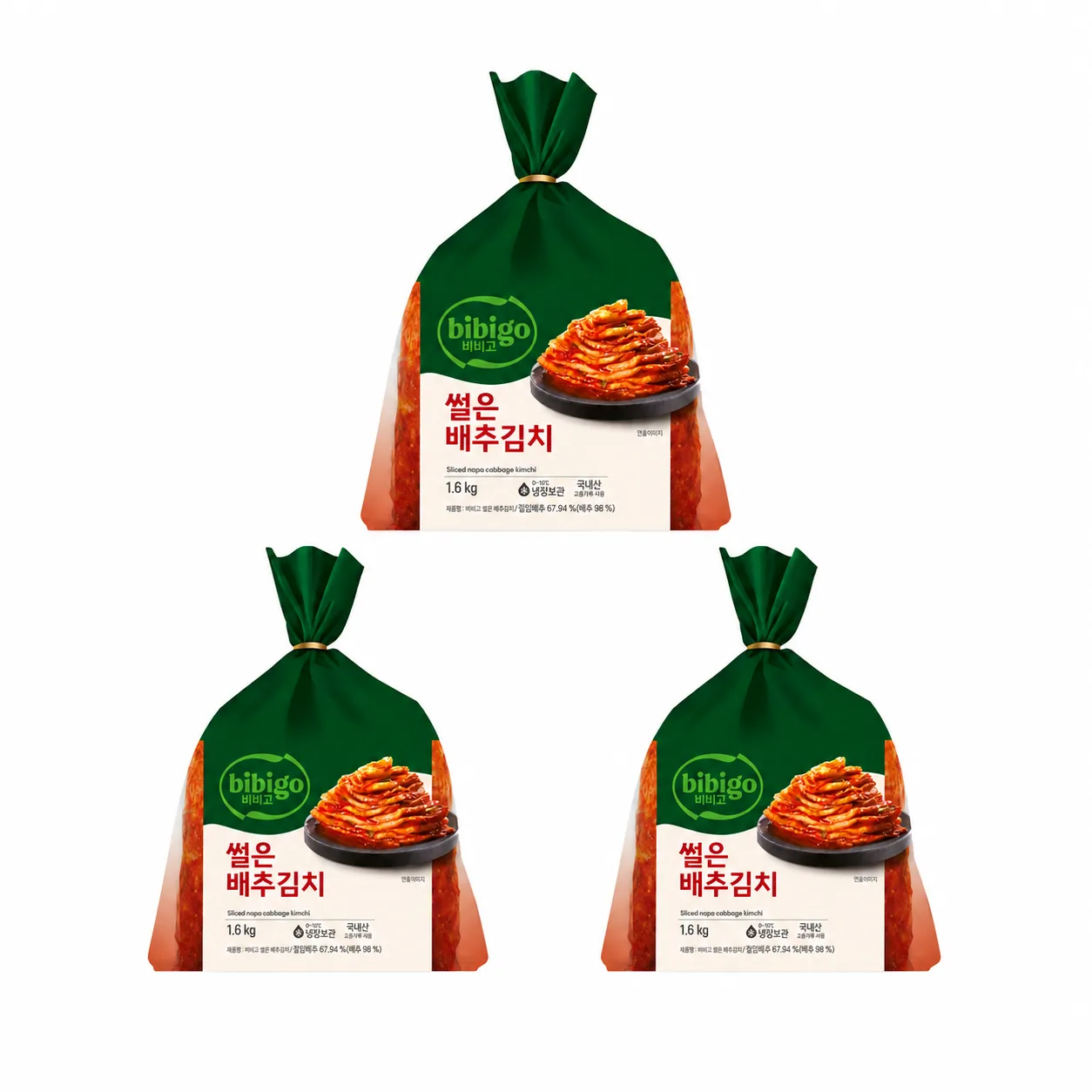 비비고 썰은배추김치 1.6kg, 3개
