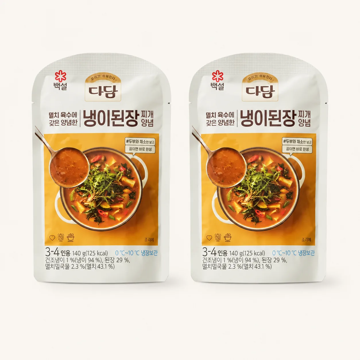 다담 냉이된장찌개 양념 140g, 2개