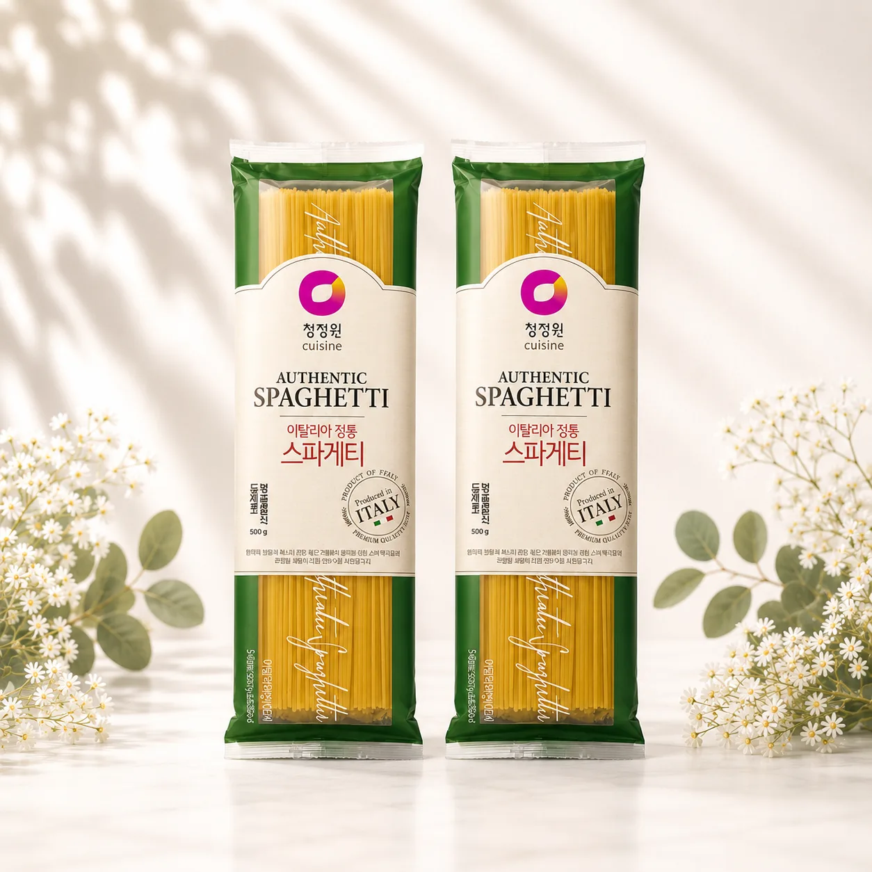 청정원 이탈리아 정통 스파게티면, 500g, 2개