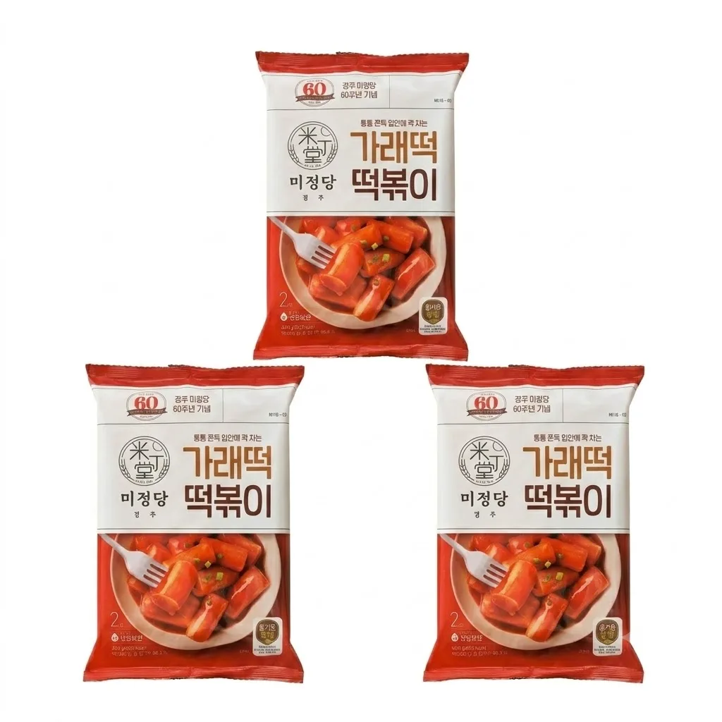 미정당 가래떡 떡볶이 400g, 3개