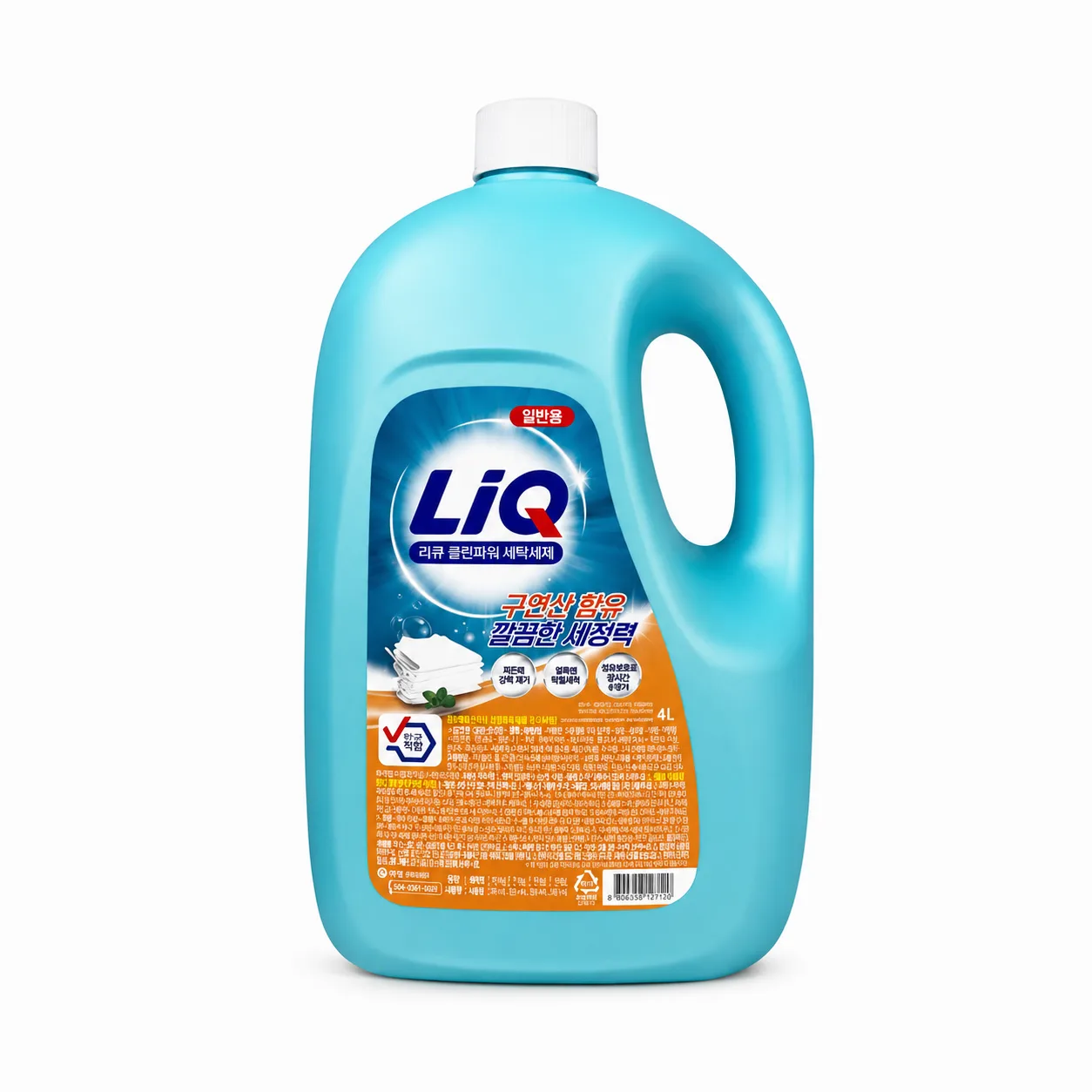 리큐 클린파워 용기 일반세제, 4L, 1개