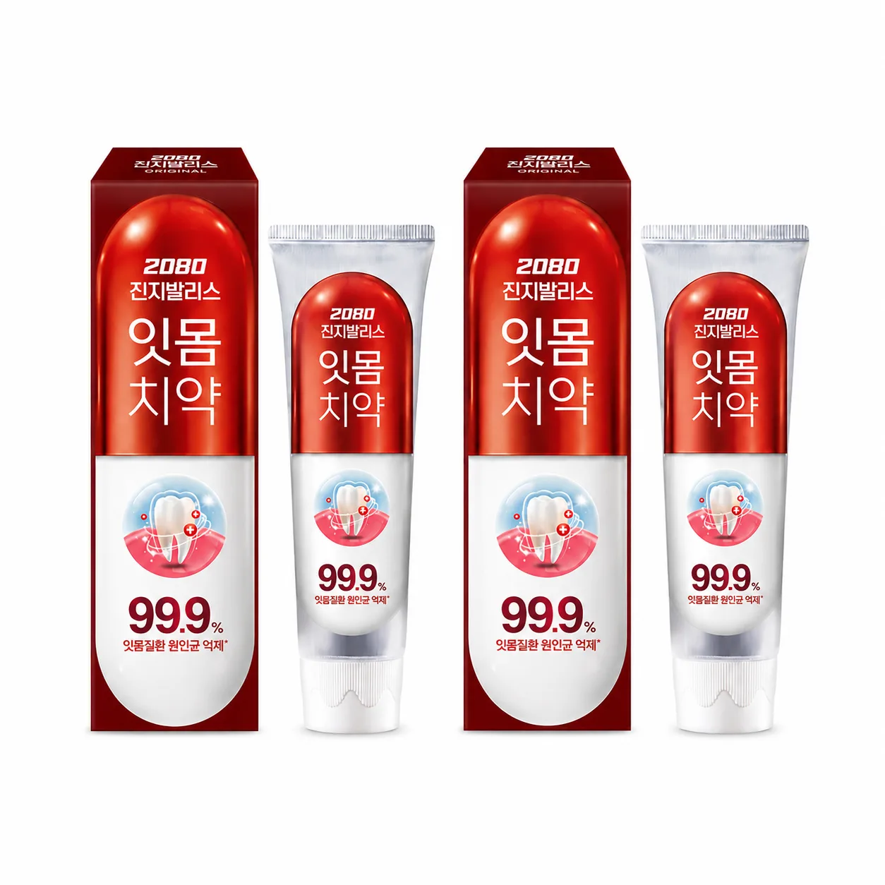 2080 진지발리스 잇몸치약 오리지날, 150g, 2개