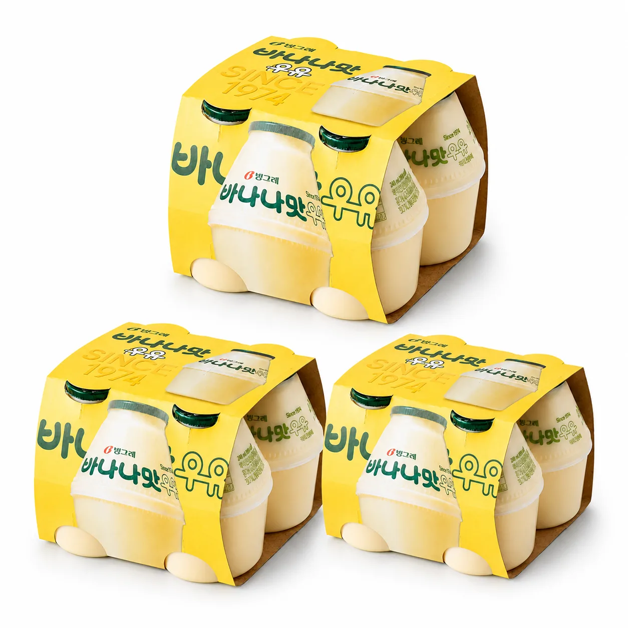 빙그레 바나나맛우유, 240ml 4개입, 3개