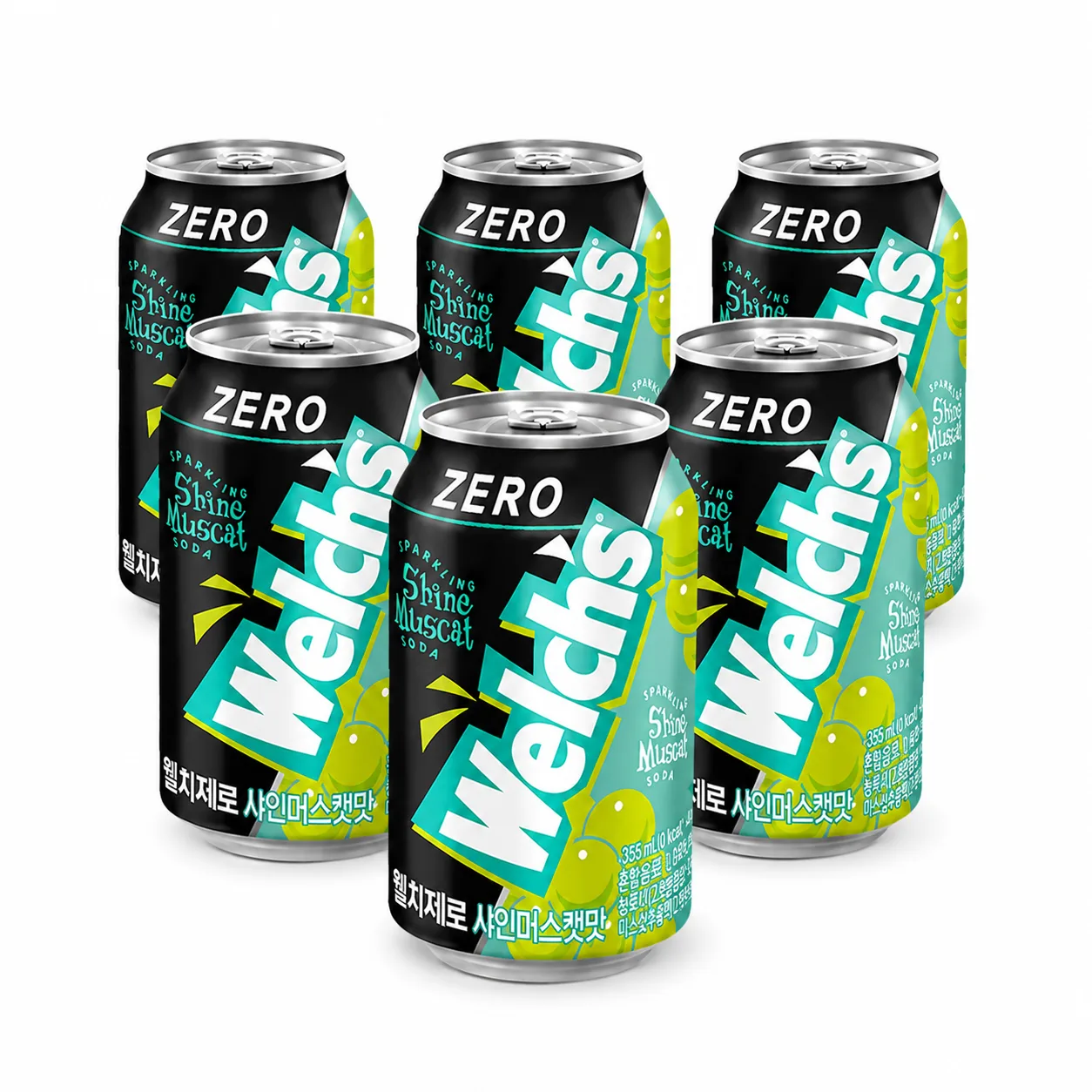 웰치스 제로 샤인머스캣맛, 355ml, 6개