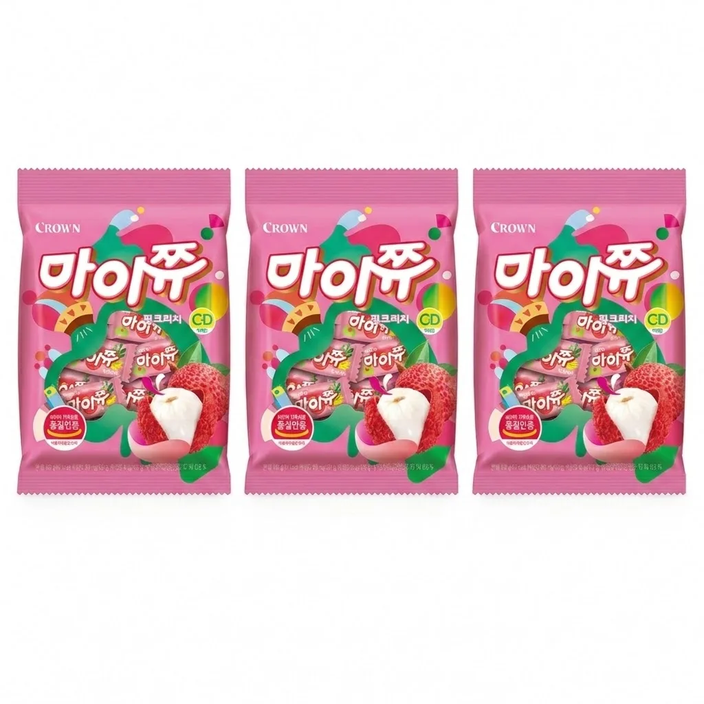 크라운 마이쮸 필로우 핑크리치 100g, 3개