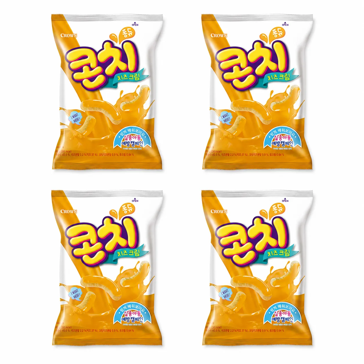크라운 콘치 크림치즈 66g, 4개