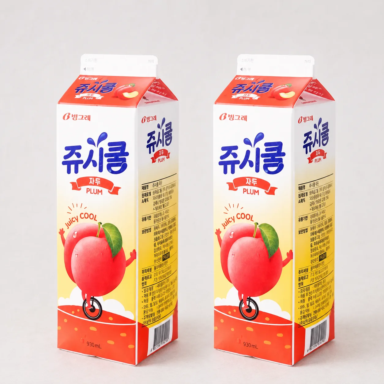빙그레 쥬시쿨 자두 930ml, 2개